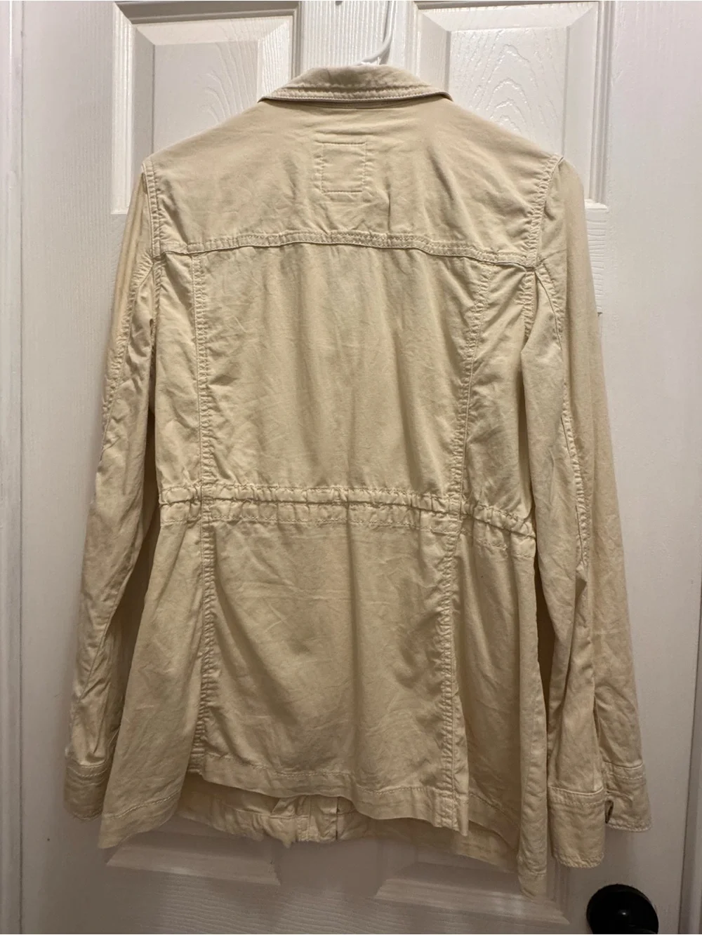 Cream Utility Jacket with Drawstring Waist - Picture 4 of 4